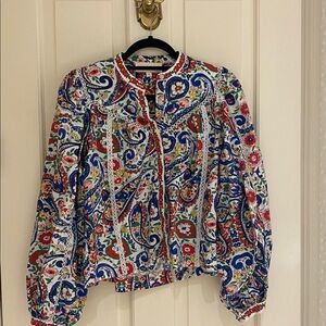 Love the Label top.  Colorful Paisley Print Blouse. Sz Small